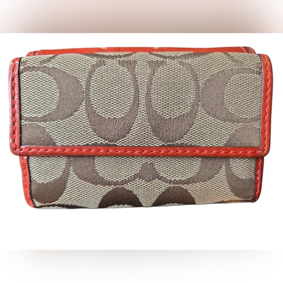 Coach Red Tattersal Wallet - Picture 2 of 7